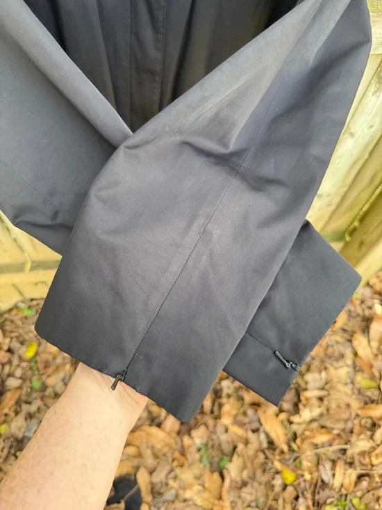 Anne Klein 2 Black Trench Coat cotton blend belted collar pockets academia 14 - Picture 6 of 11